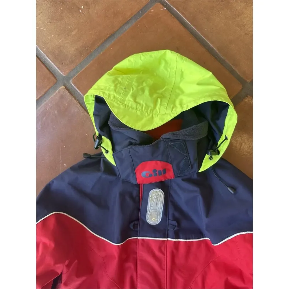 Gill Cruise Jacket Junior M 143-149cm Red Navy Waterproof Sailing Rain Jacket